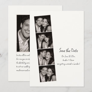 Fotohokje Strip Handgeschreven Minimale Trouwfeest Save The Date
