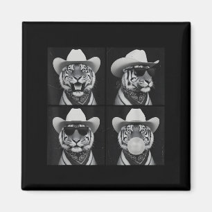 Fotohokje Tijger Selfie Met Cowboy Hoed Zonnebril Magneet