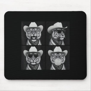 Fotohokje Tijger Selfie Met Cowboyhoed Zonnebril Muismat