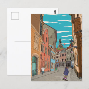 Fotoillustratie van de stad Riga Letland Briefkaart