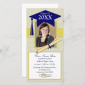 Fotokaart afstuderen - Blauw & geel (Voorkant / Achterkant)