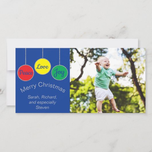 Fotokaart "Kerstsieraden" Feestdagenkaart (Voorkant)