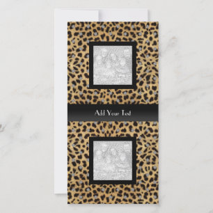 Fotokaart Leopard Animal Kijk uit Elegant Black