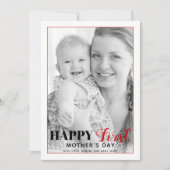 Fotokaart met Red First Moederdag-typografie (Voorkant)