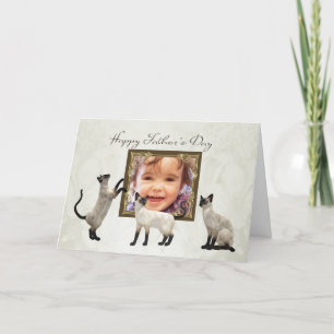 Fotokaart met siamese Vaderdag Kaart