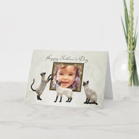 Fotokaart met siamese Vaderdag Kaart (Voorkant)