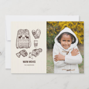 Fotokaart met Warm Wishes Holiday Essentials Feestdagenkaart