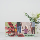 Fotokaart "Poinsettia Reds & Greens" Feestdagenkaart (Staand voorkant)