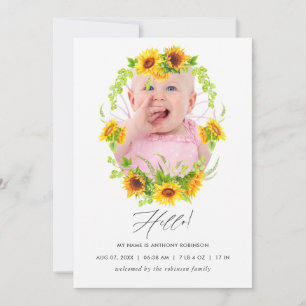 Fotokaart van Boho Sunflower Aankondiging