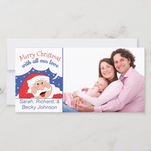 Fotokaart van de kerstman... feestdagenkaart (Voorkant)