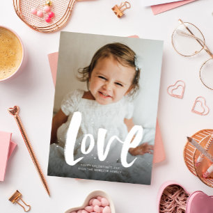 Fotokaart van de Valentijnsdag van de vacht Feestdagenkaart