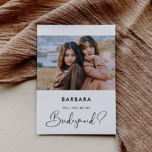 Fotokaart van Elegant en modern Bridesmaid Kaart