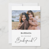 Fotokaart van Elegant en modern Bridesmaid Kaart (Voorkant)