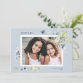 Fotokaart van Frosty Winter Berries Holiday Feestdagenkaart (Staand voorkant)