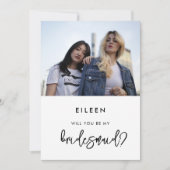 Fotokaart van moderne Bridesmaid-ontwerper Kaart (Voorkant)