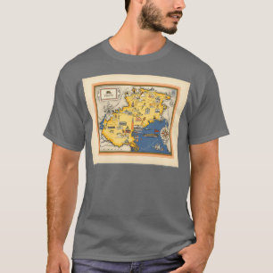 Fotokaart van Veneto Italië Kleurrijke kaart wi T-shirt