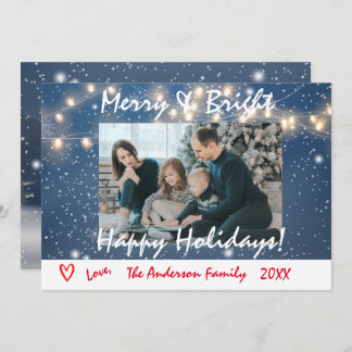 Fotokaart voor de Prettige feestdagen Merry en Bri Kaart