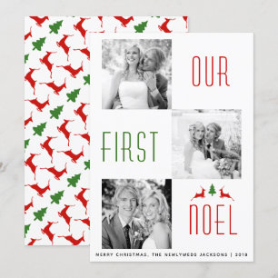 Fotokaart voor eerste kersthert met eerste noel kaart