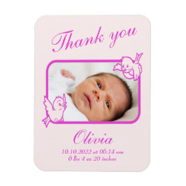 Fotokaart voor geboorteaankondiging magneet
