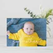 Fotokaart voor het Cute script Godmoeder-voorstel Kaart (Staand voorkant)
