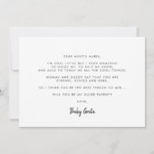 Fotokaart voor het oudervoorstel van de scriptgids kaart (Achterkant)