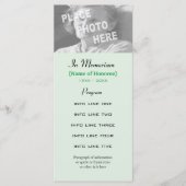 Fotokaart voor Memorial Service Programma (Voorkant)