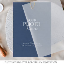 Fotokaart voor Vellum Trouwuitnodiging