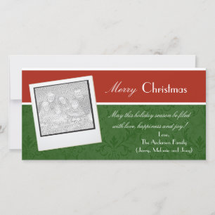 Fotokaarten voor rode en groene elegantie feestdagenkaart