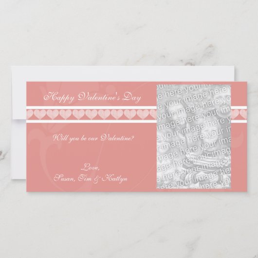 Fotokaarten voor roze Valentijn Feestdagenkaart (Voorkant)