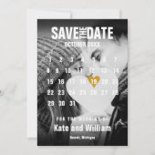 Fotokalender Gold Heart Modern Bewaar de datum Kaart (Voorkant)
