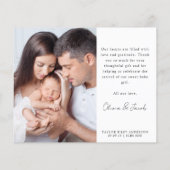 Fotokalligrafie Naam geboorteaankondiging Flyer (Achterkant)