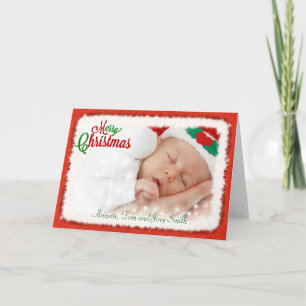 Fotokerstkaart met Santa Claus Lijst Feestdagen Kaart