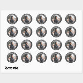 Fotoklasse: Chalkboard Black White Afstuderen Ronde Sticker (Vel)