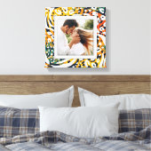 Fotokleurig dierpatroon canvas afdruk (Insitu (Slaapkamer))