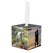 Fotokubus 4 Foto's Cube Ornament (Voorkant hoekig)