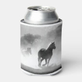 Fotokunstwerk voor zwarte en witte draaipaarden blikjeskoeler (Blikje Voorkant)