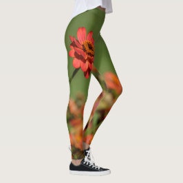 Fotoleggings een rode bloem leggings