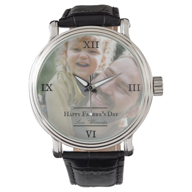 Fotominimalistisch Vaderdag Horloge (Voorkant)