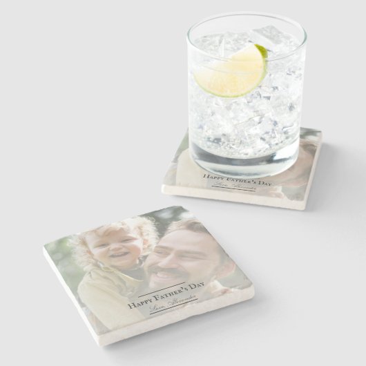 Fotominimalistisch Vaderdag Stenen Onderzetter (Zijkant)
