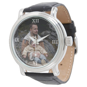 Fotominimalistisch Vaderdag wit Horloge
