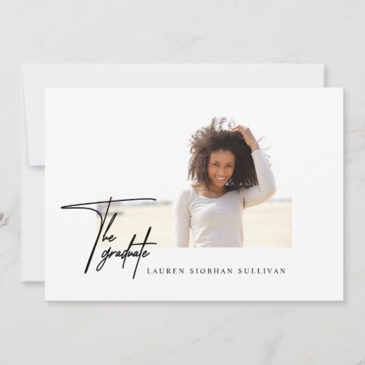 Fotominimalistische Afstuderen-uitnodiging Kaart (Voorkant)