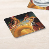 Fotomogelijkheid Vierkante Kartonnen Onderzetter (Schuin)