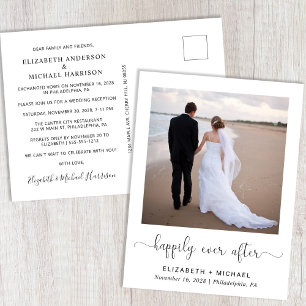 Fotomoment Huwelijksfeest Happily Ever After Uitnodiging Briefkaart