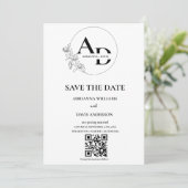 Fotomonogram minimalistische QR-code bruiloft Save The Date (Staand voorkant)