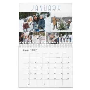 Fotomontage Familie 6 Per Maand Modern Kalender