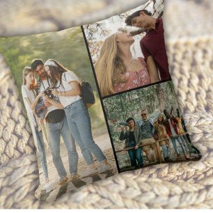Fotomontage Familie Vrienden Aandenken Modern Cade Kussen