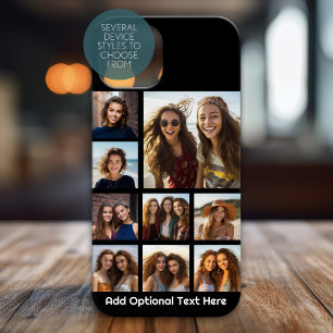 Fotomontage met 9 foto's optionele achtergrond