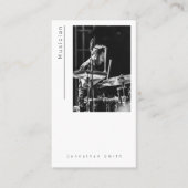 Fotomuzikant zwart wit modern Visitekaartje (Voorkant)