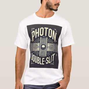 Foton in een dubbele spleet t-shirt