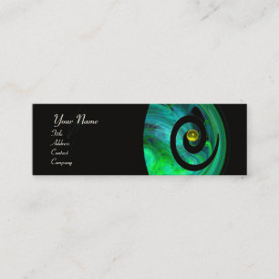 FOTON SWIRL GEM MONOGRAM zwart-groen geel Mini Visitekaartje